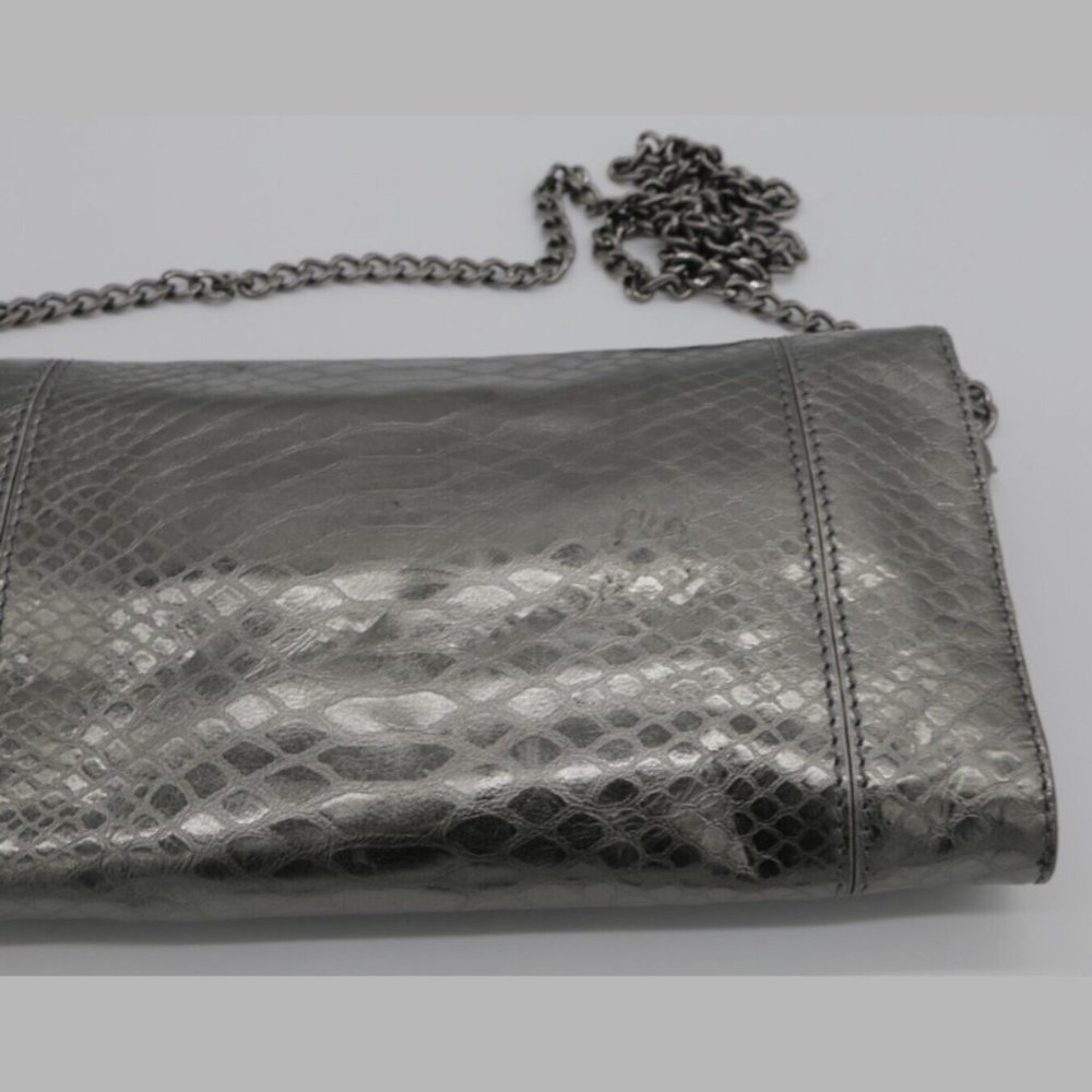Michael Kors Silver Python Leather Clutch Leather… - image 4